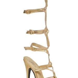Ellie Gold Gladiator Heels Size 10